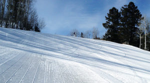 Groomed ski hill